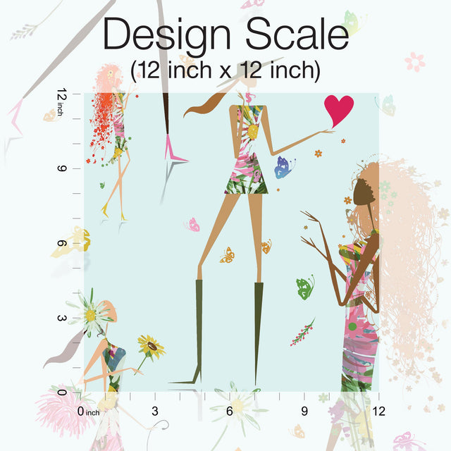 Fun Chic Blue Peel & Stick Wallpaper