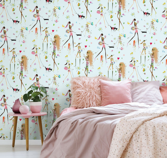 Fun Chic Blue Peel & Stick Wallpaper