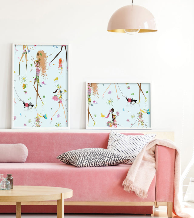 Fun Chic Blue Peel & Stick Wallpaper