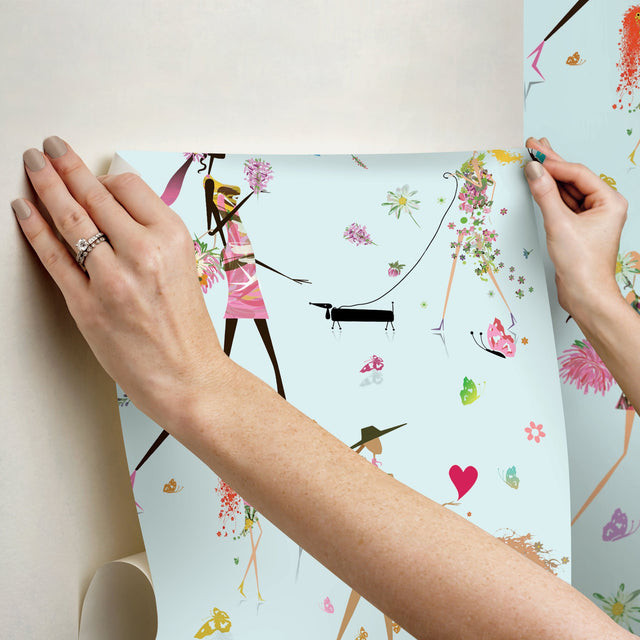 Fun Chic Blue Peel & Stick Wallpaper