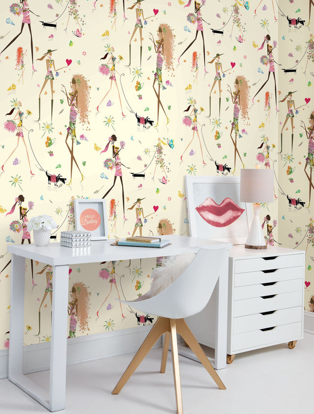 Fun Chic Yellow Peel & Stick Wallpaper