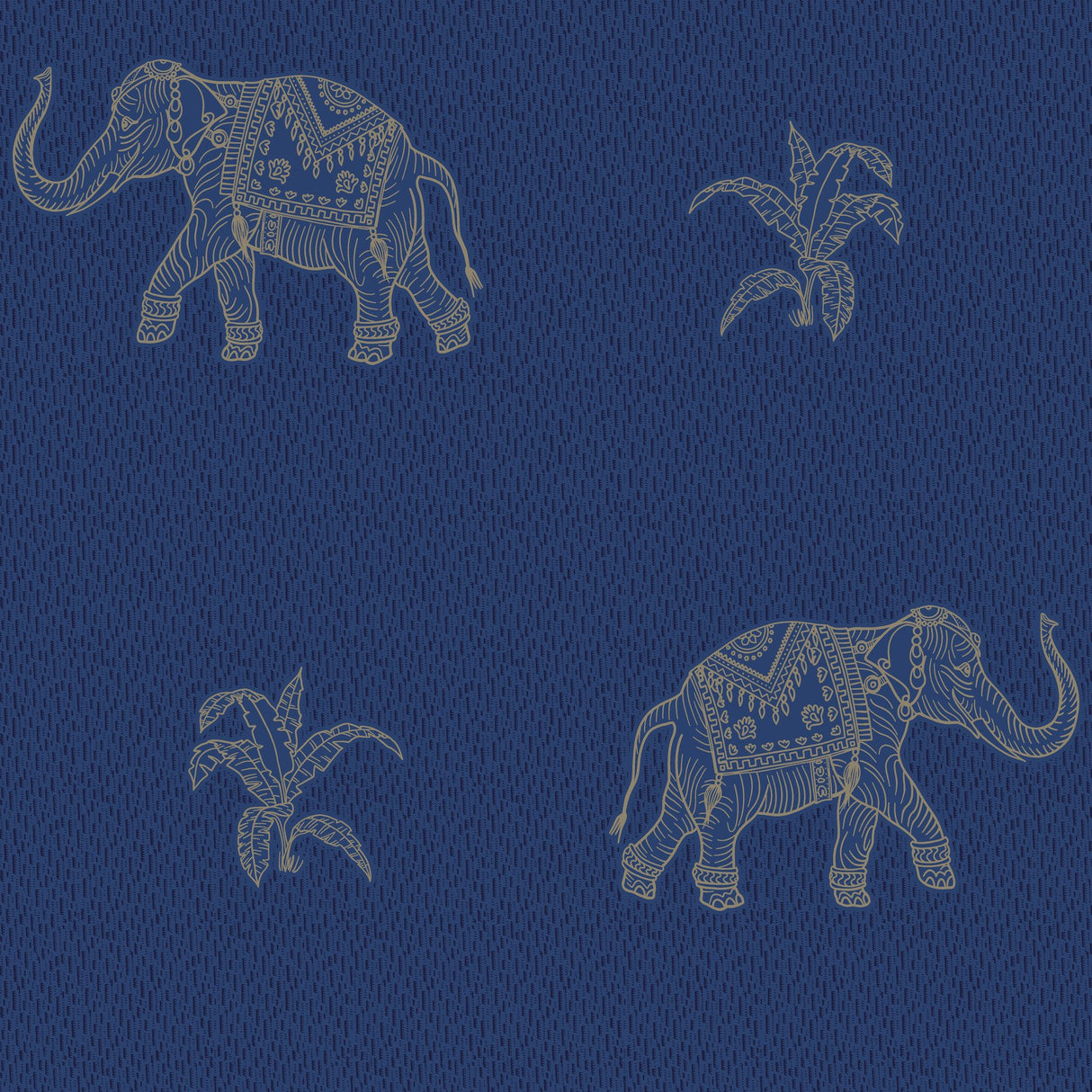 Elephant Walk Blue Peel & Stick Wallpaper with Metallic Animal Motif - York RMK12263PL
