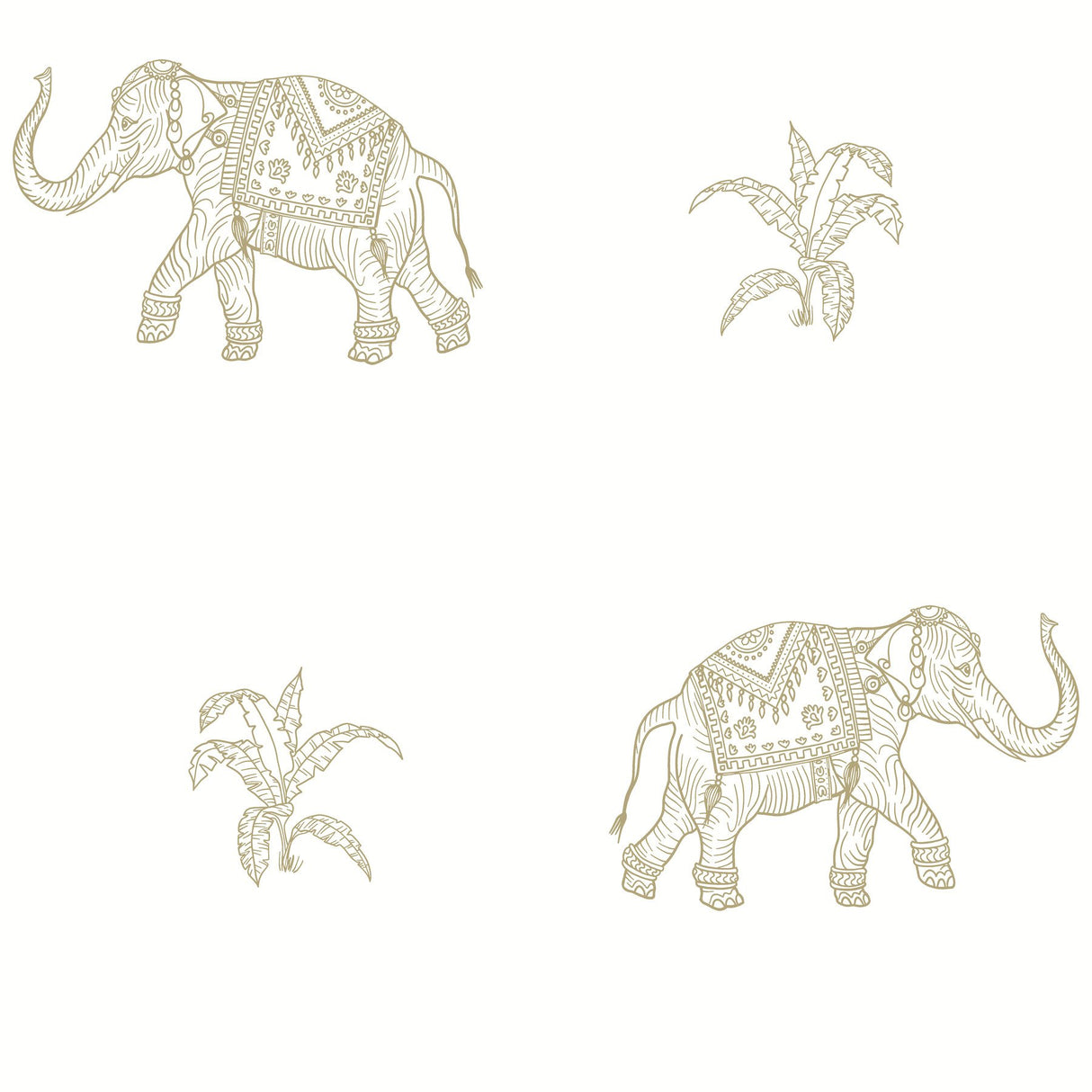 Elephant Walk White Peel & Stick Wallpaper