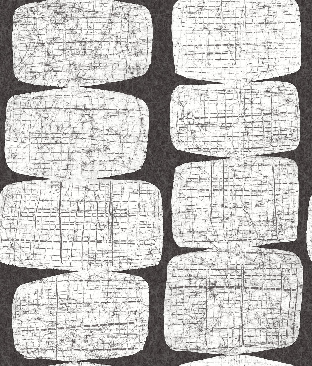 Mid-Century Beads Black Peel & Stick Wallpaper with Geometric Abstract Motif - York RMK12348PL