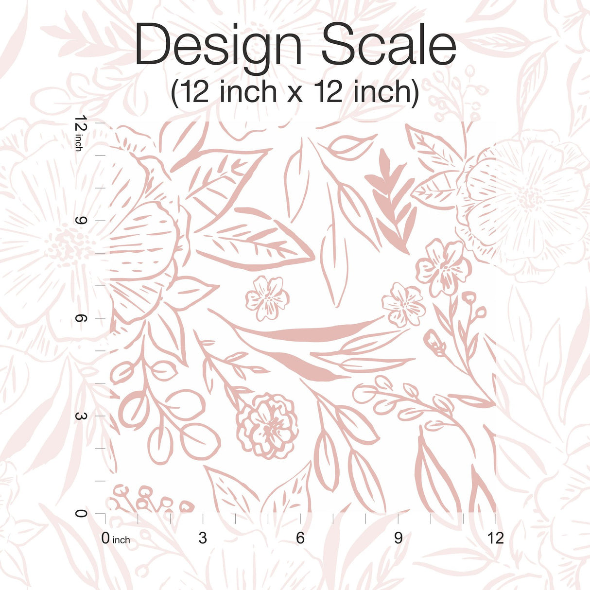 Floral Sketch Pink Peel & Stick Wallpaper with Botanical Floral Pattern - York RMK12362PLW
