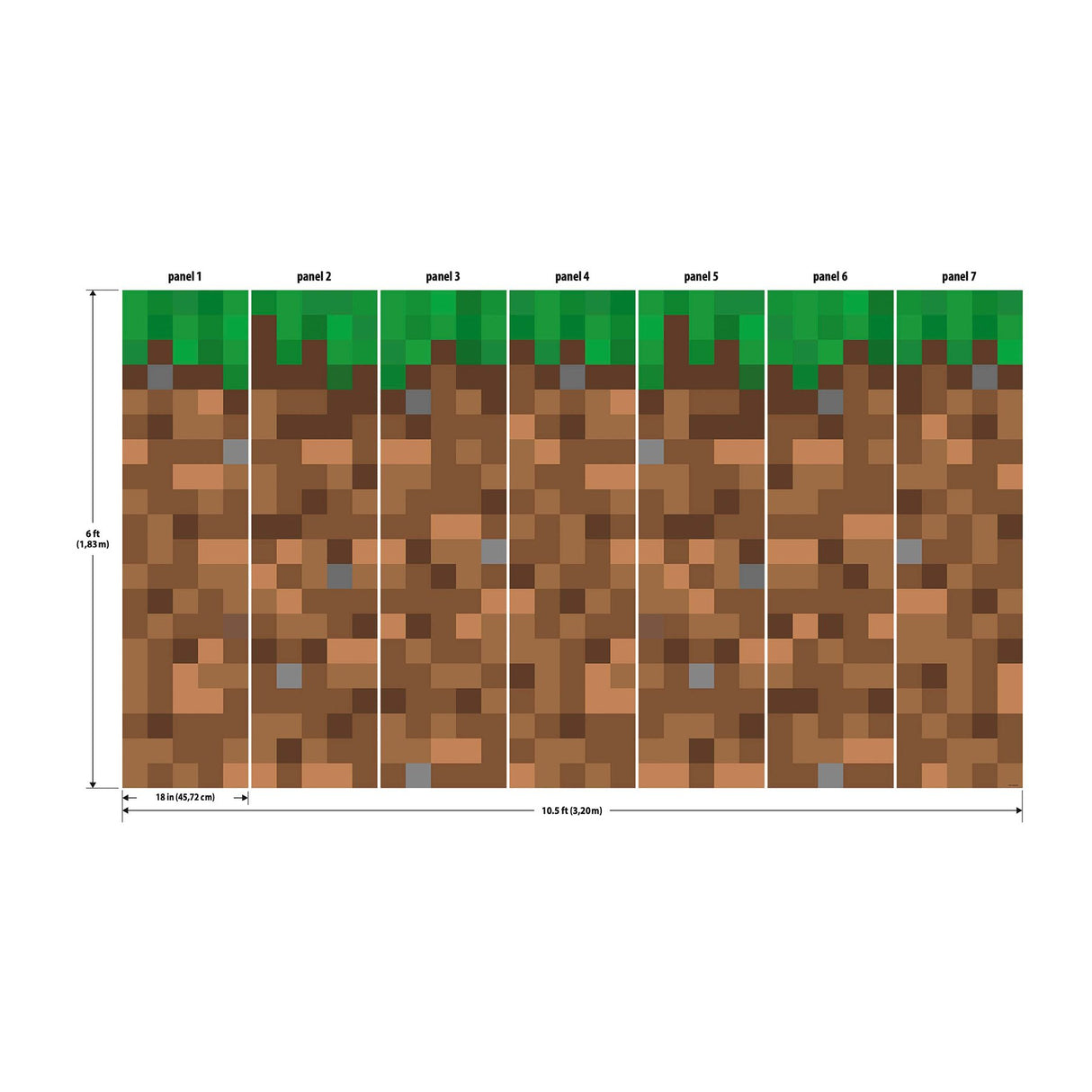 Minecraft Blocks Green Peel & Stick Wall Mural - RoomMates RMK12365M