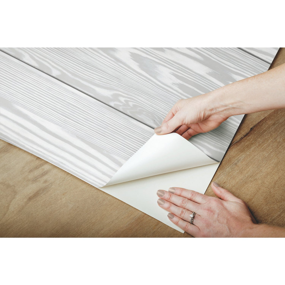 Raised Shiplap Grey Peel & Stick Wallpaper