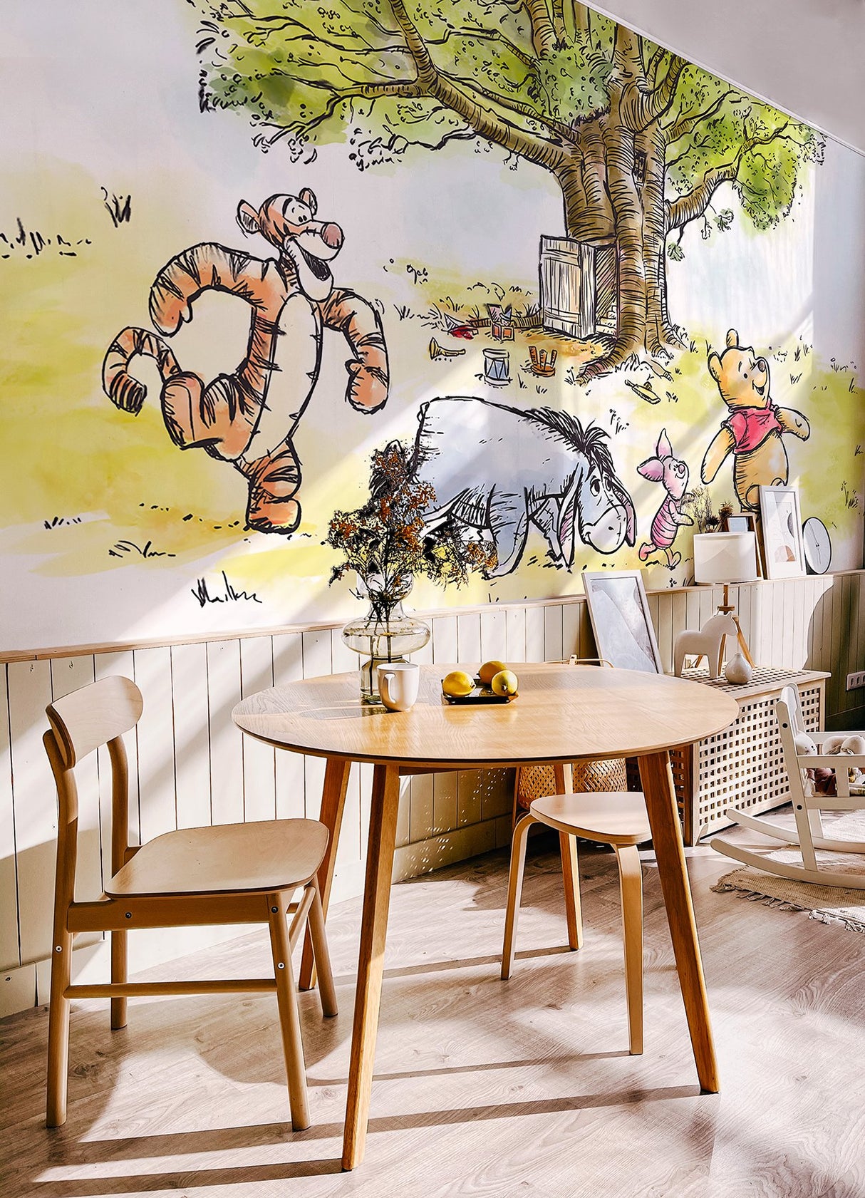 Disneys Winnie the Pooh Watercolor Multicolor Peel & Stick Wall Mural with Kids Licensed Novelty Style - York RMK12391M