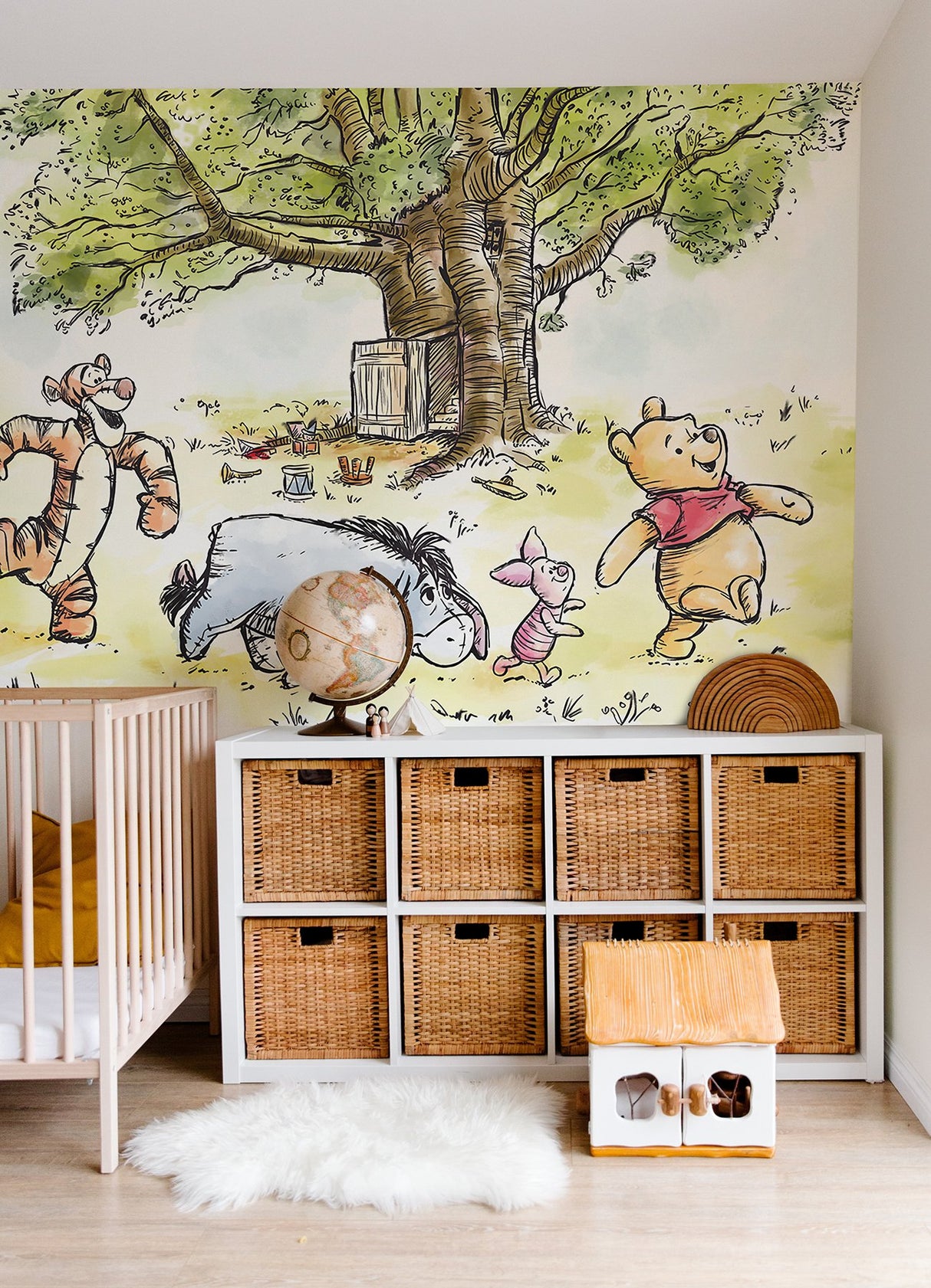 Disneys Winnie the Pooh Watercolor Multicolor Peel & Stick Wall Mural with Kids Licensed Novelty Style - York RMK12391M