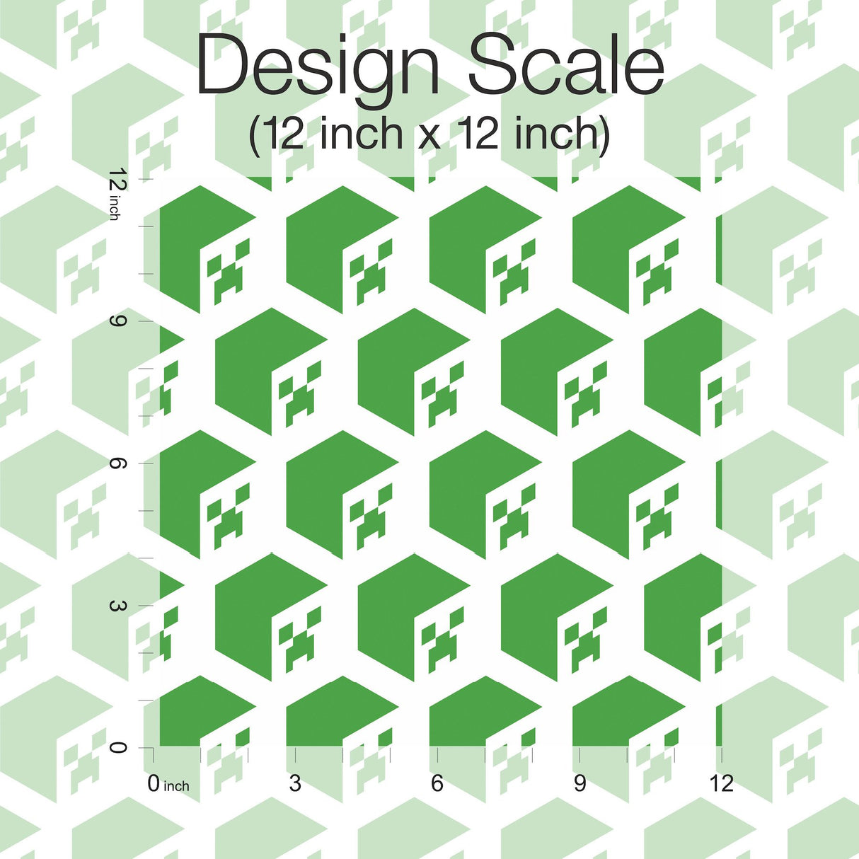 Minecraft Creeper Face Green Peel & Stick Wallpaper with Geometric Creeper Motif - York RMK12395RL