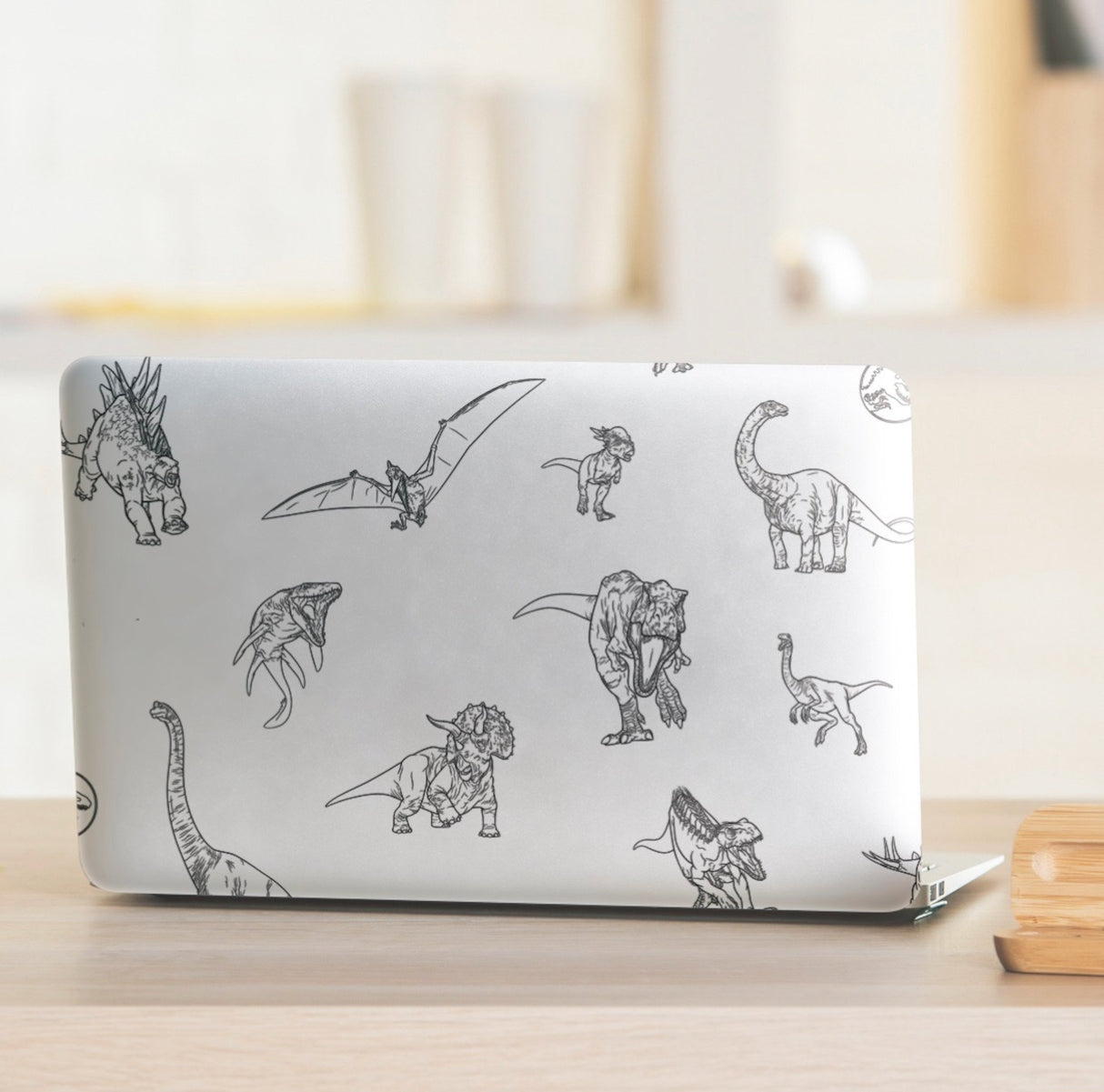 Jurassic World Dinosaurs Black Peel & Stick Wallpaper with Novelty Line-Art Dinosaur Pattern, Whimsical Licensed Style - York RMK12398RL