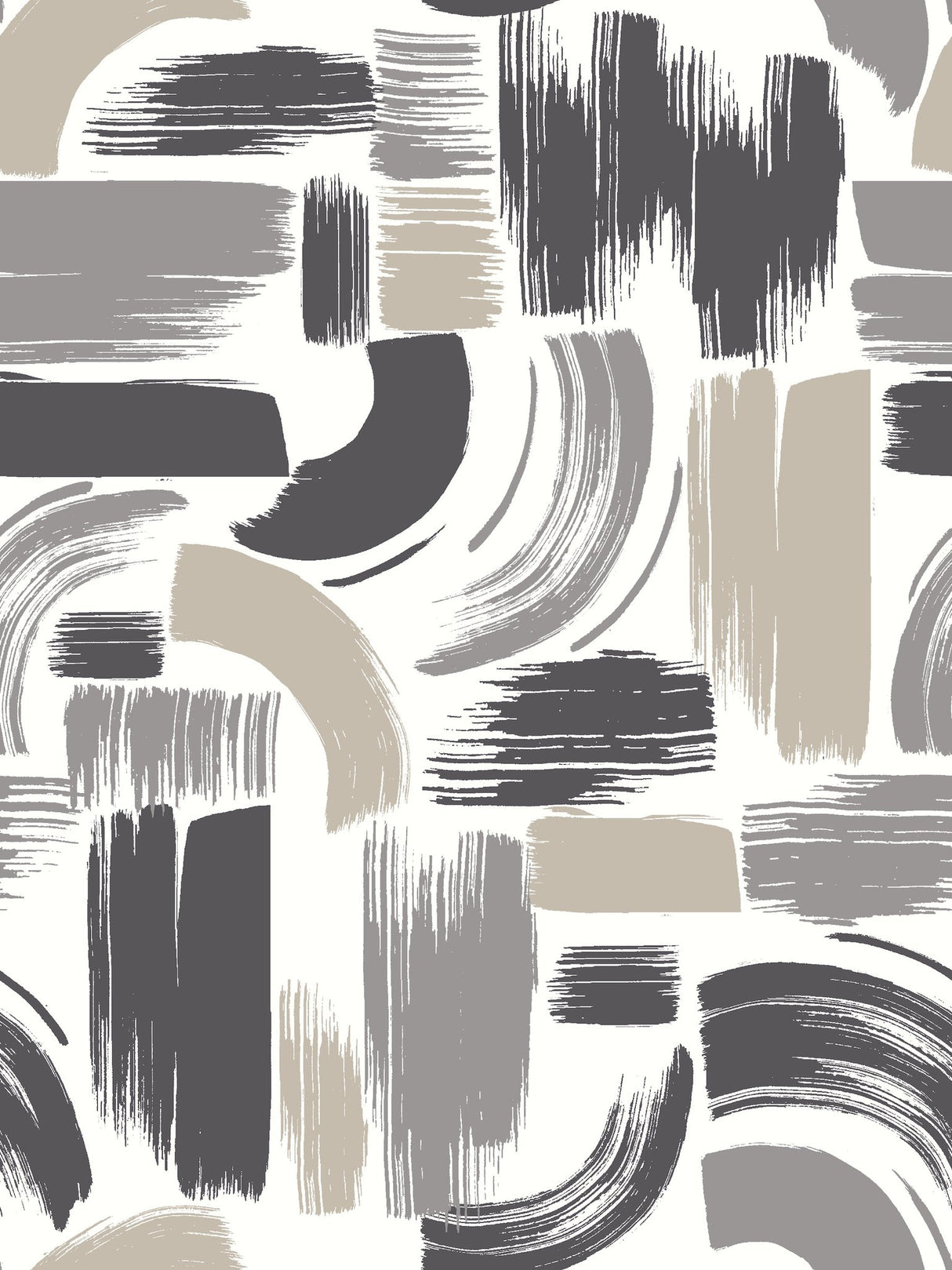 Modern Brushstrokes Grey Peel & Stick Wallpaper with Abstract Brushstroke Pattern - York RMK12414RL