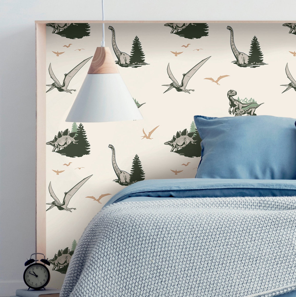 Jurassic World: Dominion Vintage Dinosaurs Green Peel & Stick Wallpaper with Novelty Whimsical Pattern - York RMK12447RL