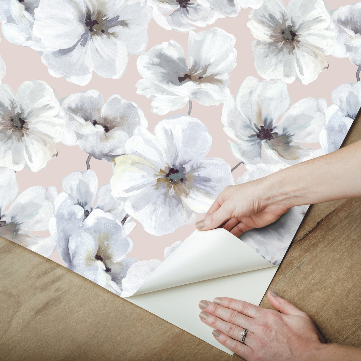 Hawthorn Blossom Blush Peel & Stick Wallpaper with Botanical Flowers - Modern - RoomMates RMK12515RL - York