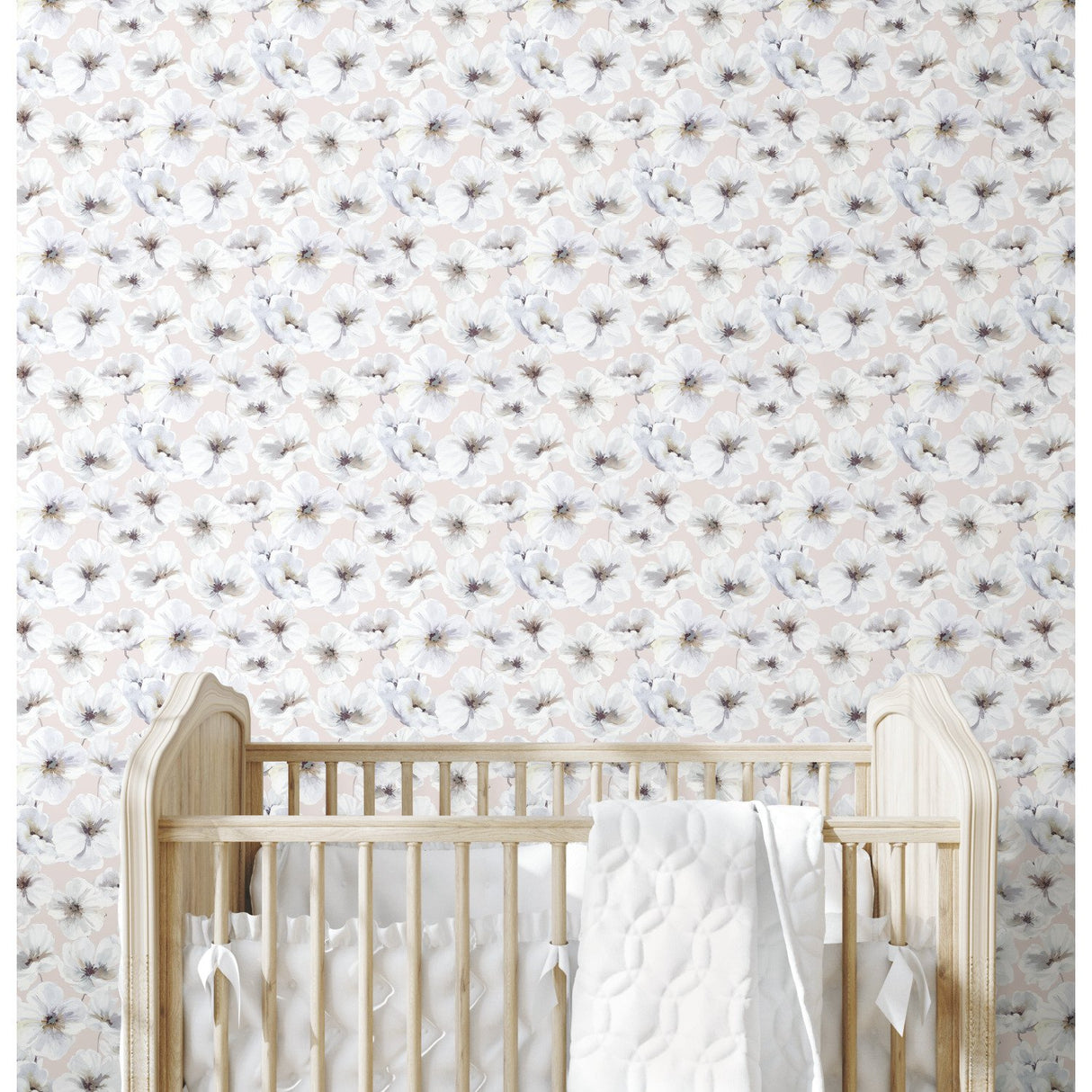 Hawthorn Blossom Blush Peel & Stick Wallpaper with Botanical Flowers - Modern - RoomMates RMK12515RL - York