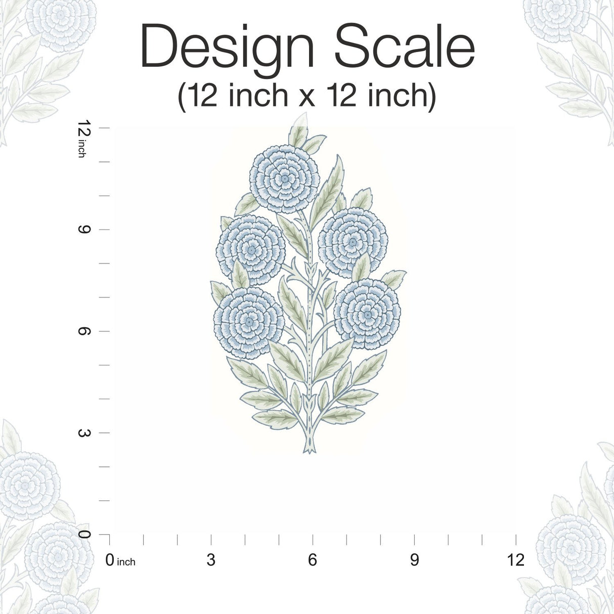Dutch Floral Blue Peel & Stick Wallpaper with Modern Botanical Flowers Pattern - RoomMates RMK12517RL