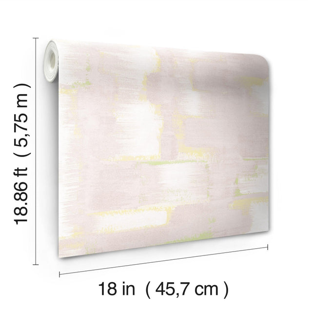 Modern Ikat Blush Peel & Stick Wallpaper with Abstract Ikat Pattern and Modern Style - York RMK12528RL