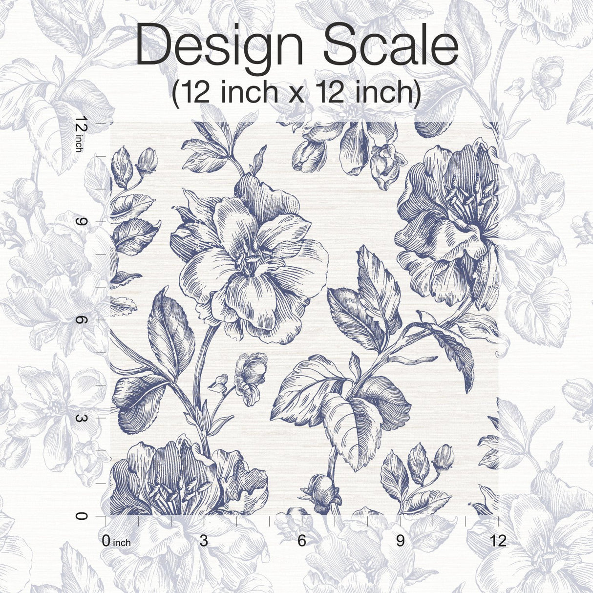 Flower Girl Blue Peel & Stick Wallpaper with Modern Botanical Floral Pattern - York RMK12577RL