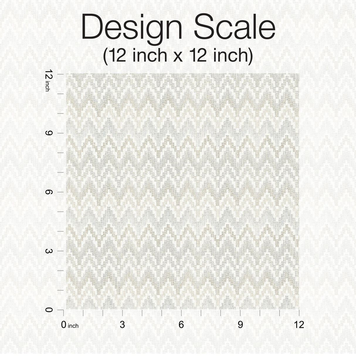 Waverly Heartbeat Neutral Peel & Stick Wallpaper with Geometric Chevron Pattern - York RMK12603PL