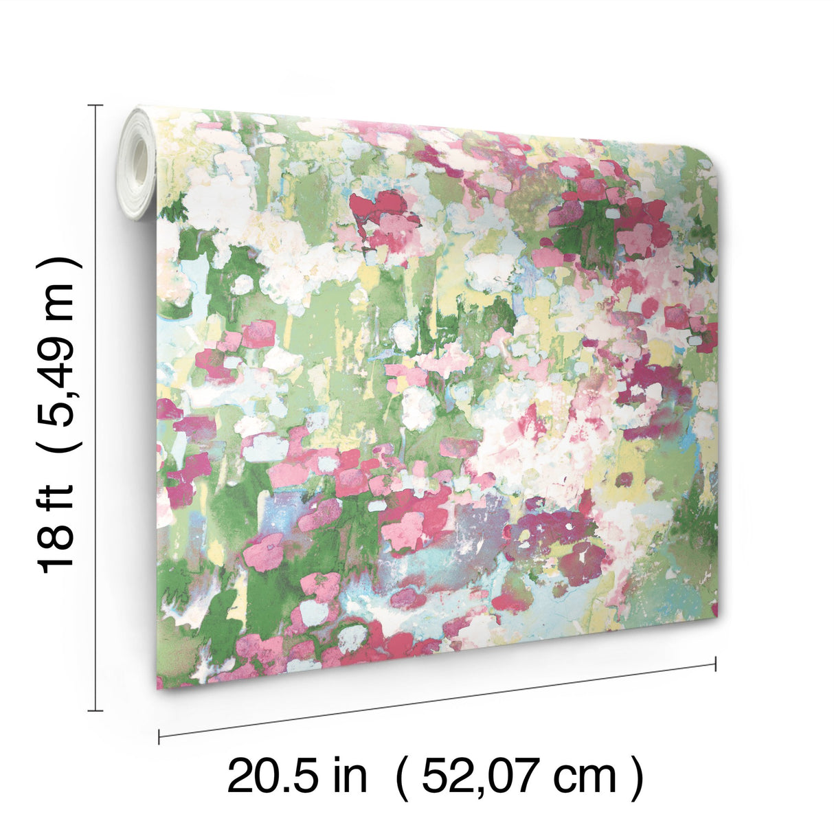 Waverly Abstract Garden Pink Peel & Stick Wallpaper with Whimsical Abstract Floral Pattern - York RMK12609PLW