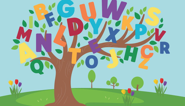 Alphabet Tree Multicolor Peel & Stick Wall Mural with Kids Novelty Letters Pattern - York RMK12615M