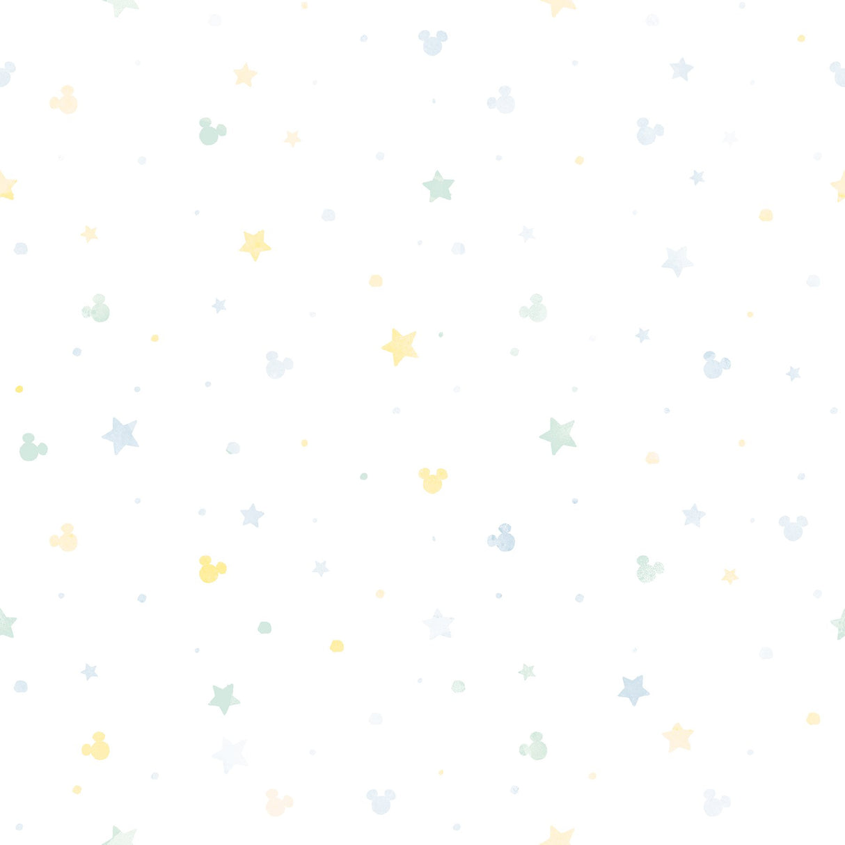 Mickey Mouse Confetti Blue Peel & Stick Wallpaper with Pastel Stars York RMK12620RL