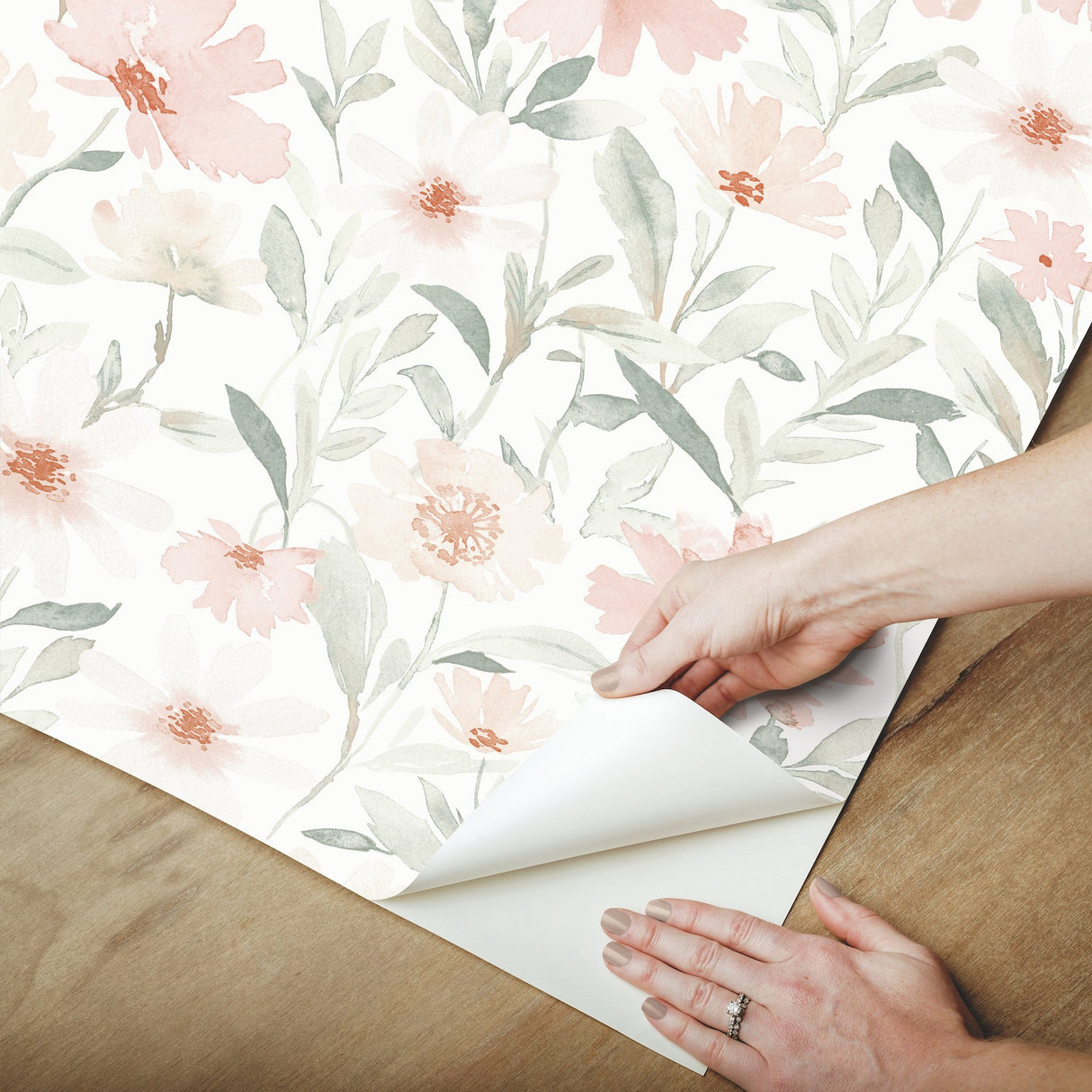 Flower Market Pink Peel & Stick Wallpaper