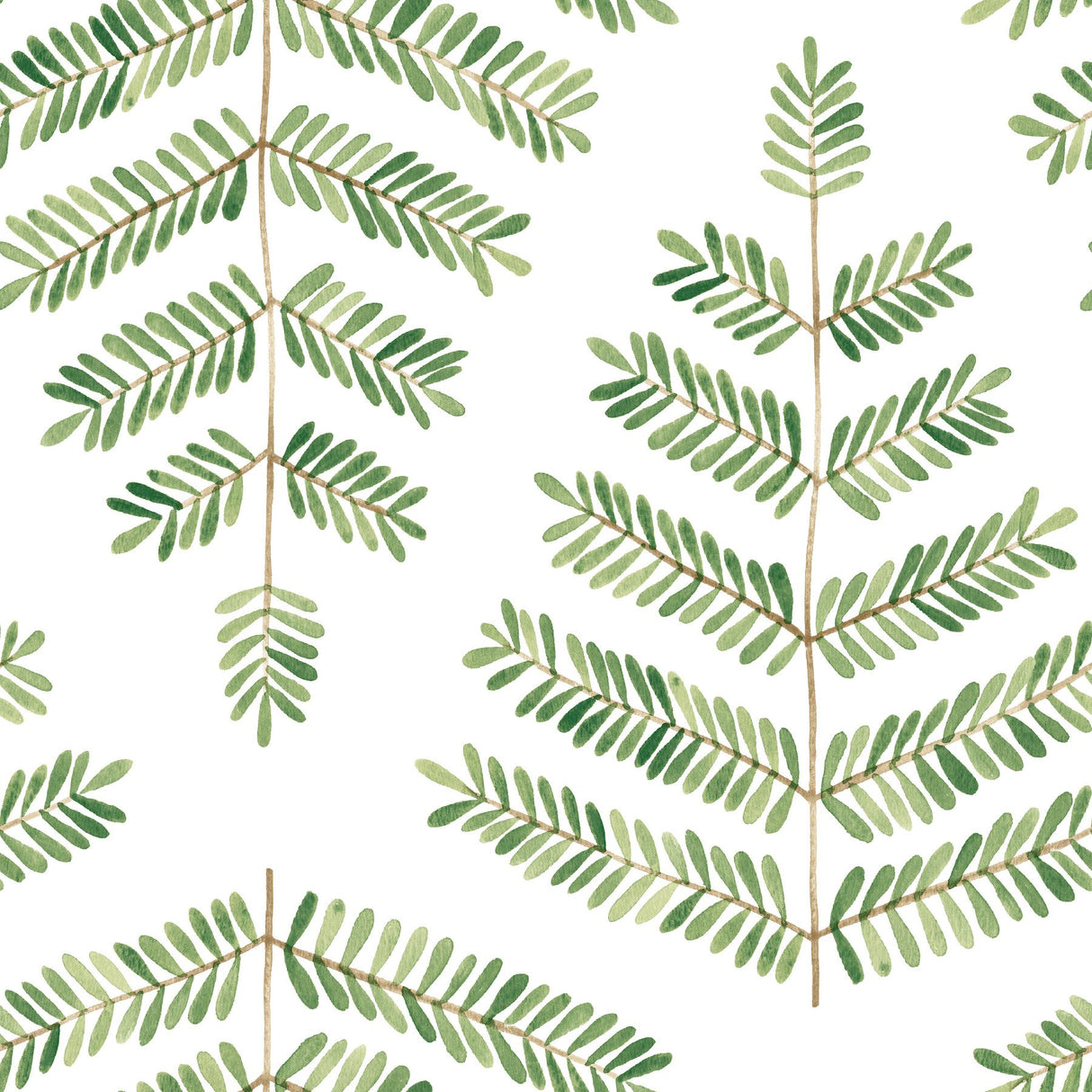 Cat Coquillette Leaflets Green Peel & Stick Wallpaper with Watercolor Botanical Leaf Pattern - York RMK12638PL
