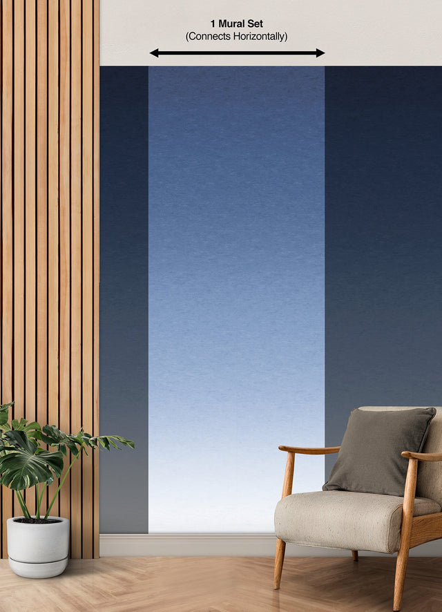 Aura Ombre Blue Peel & Stick Wall Mural with Modern Graphic Gradient - York RMK12655MW