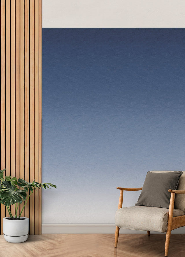 Aura Ombre Blue Peel & Stick Wall Mural with Modern Graphic Gradient - York RMK12655MW