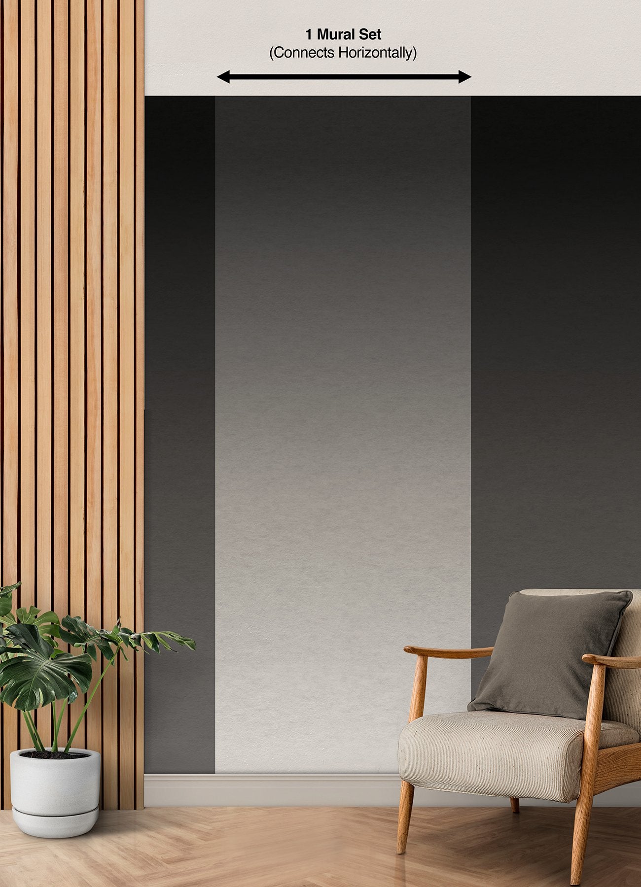 Aura Ombre Charcoal Peel & Stick Wall Mural with Modern Ombre Gradient - York RMK12656MW