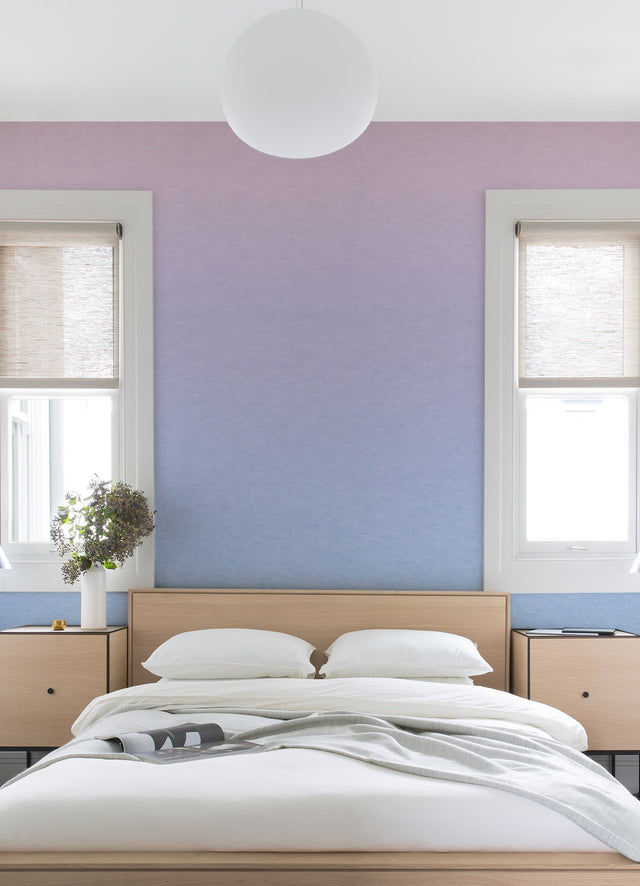 Aura Ombre Purple Peel & Stick Wall Mural with Modern Graphics Pattern - York RMK12658MW