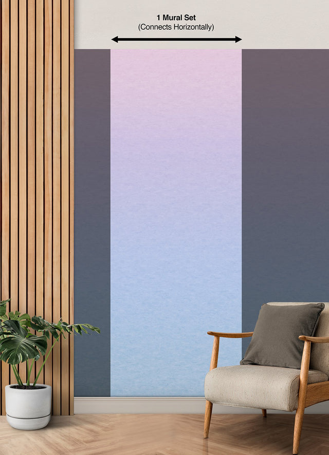 Aura Ombre Purple Peel & Stick Wall Mural with Modern Graphics Pattern - York RMK12658MW