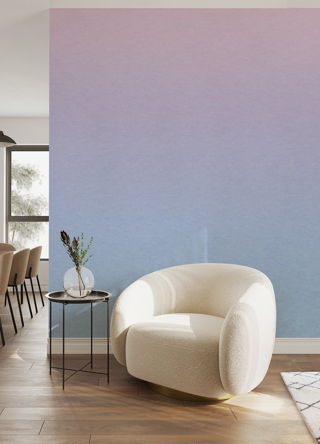 Aura Ombre Purple Peel & Stick Wall Mural with Modern Graphics Pattern - York RMK12658MW