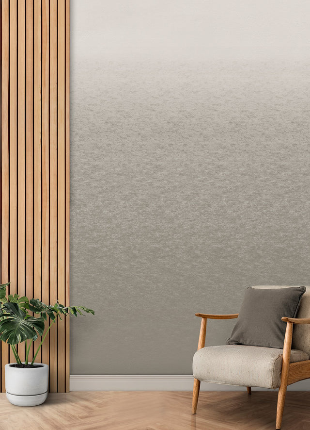 Aura Ombre White Peel & Stick Wall Mural with Metallic Ombre Graphic Pattern, Modern Style - York RMK12659MW