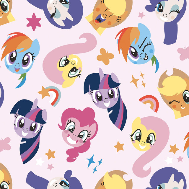 My Little Pony Toss Pink Peel & Stick Wallpaper with Kids Novelty Animals Pattern - York RMK12660RL