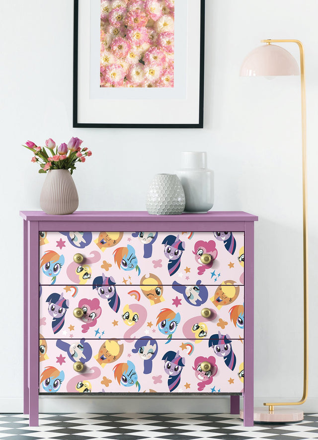 My Little Pony Toss Pink Peel & Stick Wallpaper with Kids Novelty Animals Pattern - York RMK12660RL