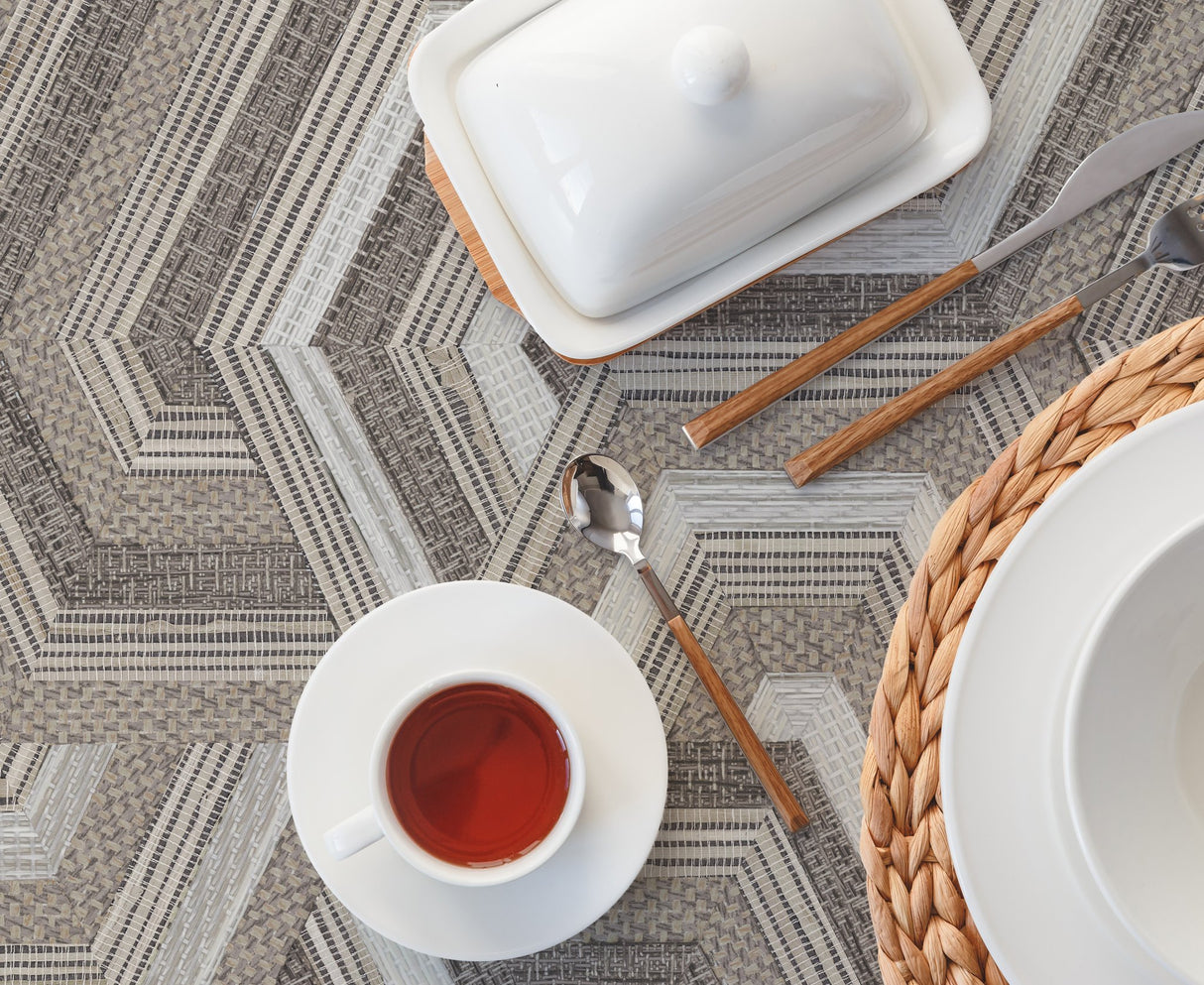 Geo Puzzle Brown Faux Grasscloth Peel & Stick Wallpaper with Modern Geometric Graphics - York RMK12678RL