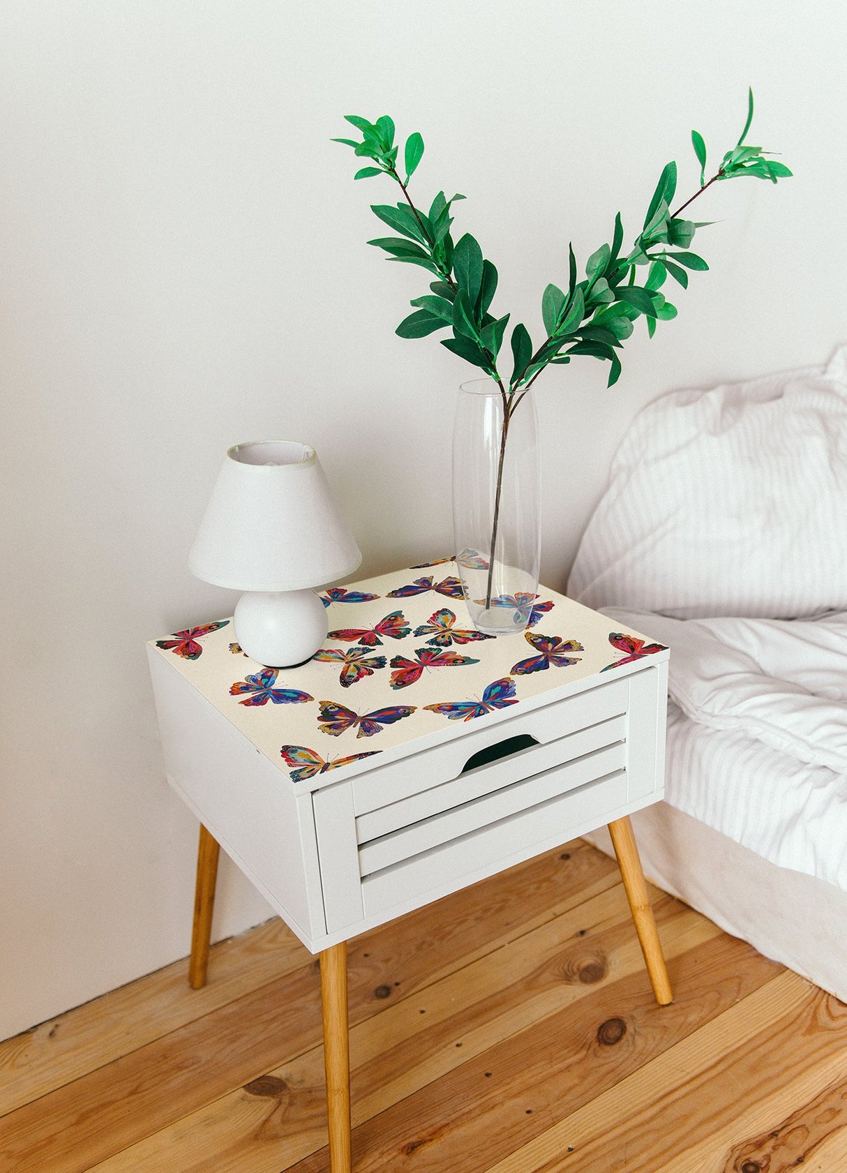 Papillon Cream Multi Peel & Stick Wallpaper with Bohemian Butterfly Graphics - York RMK12701PLW
