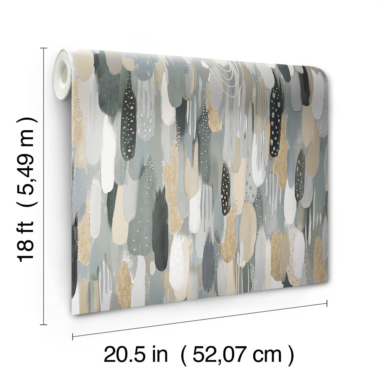 Brushstroke Neutral Peel & Stick Wallpaper with Abstract Graphics Pattern - York RMK12708PLW