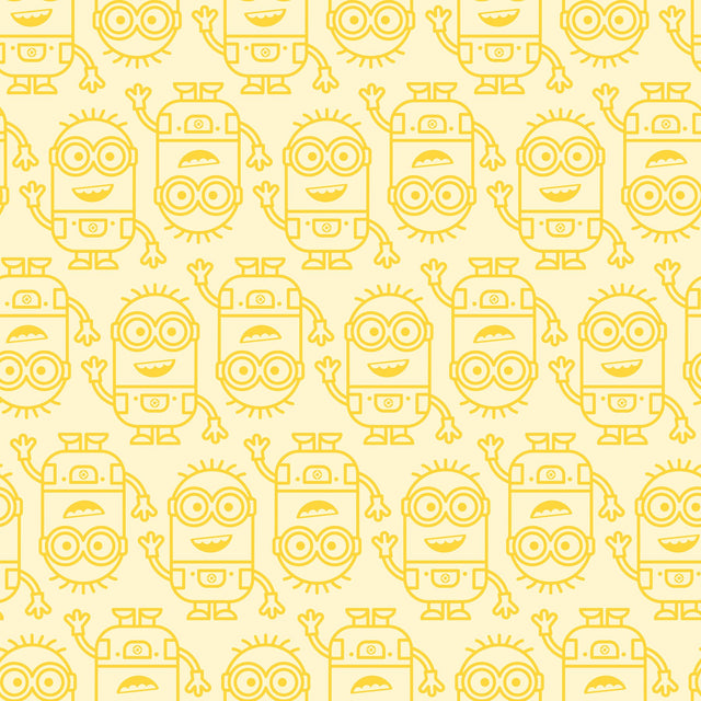Minions Line Art Yellow Peel & Stick Wallpaper with Kids Novelty Graphics - York RMK12732PLW
