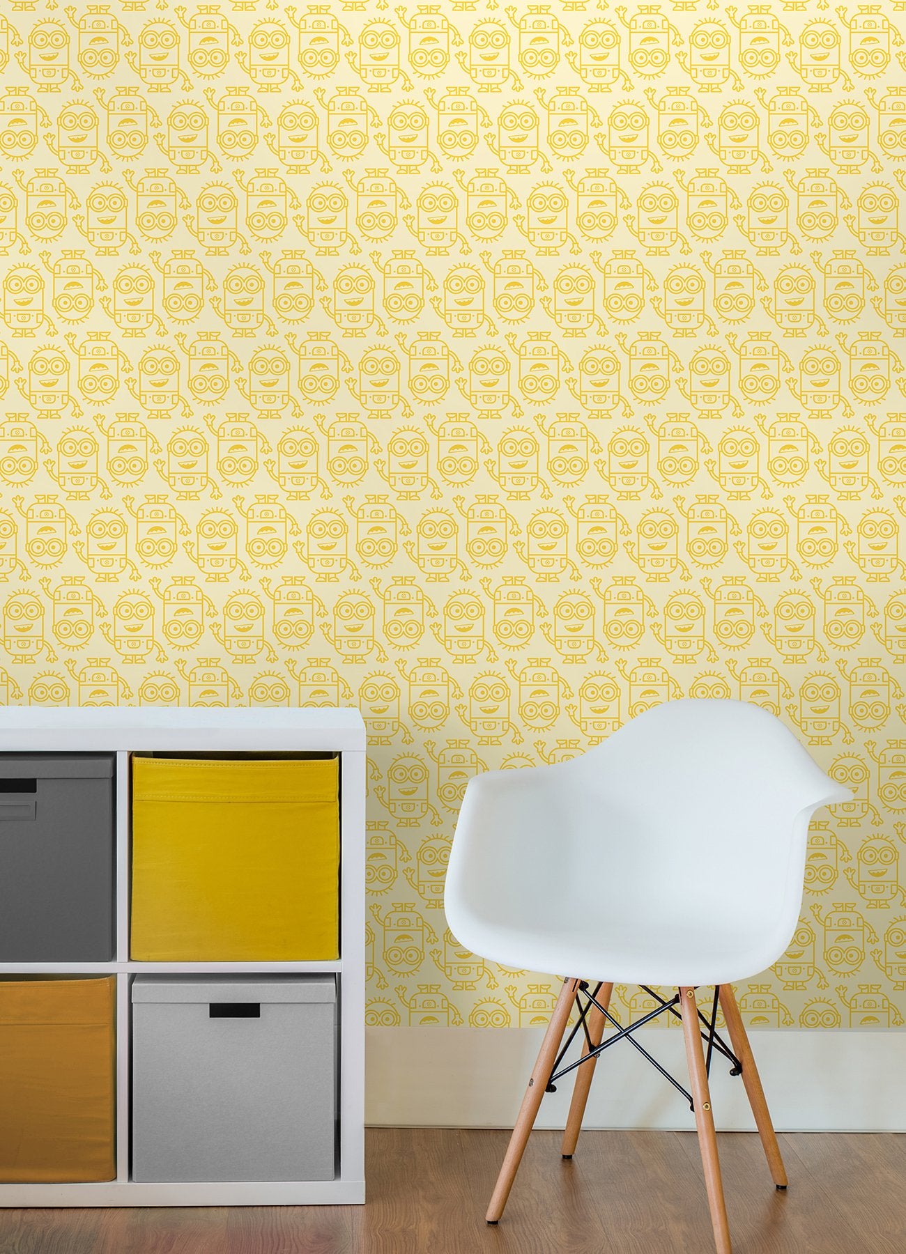 Minions Line Art Yellow Peel & Stick Wallpaper with Kids Novelty Graphics - York RMK12732PLW