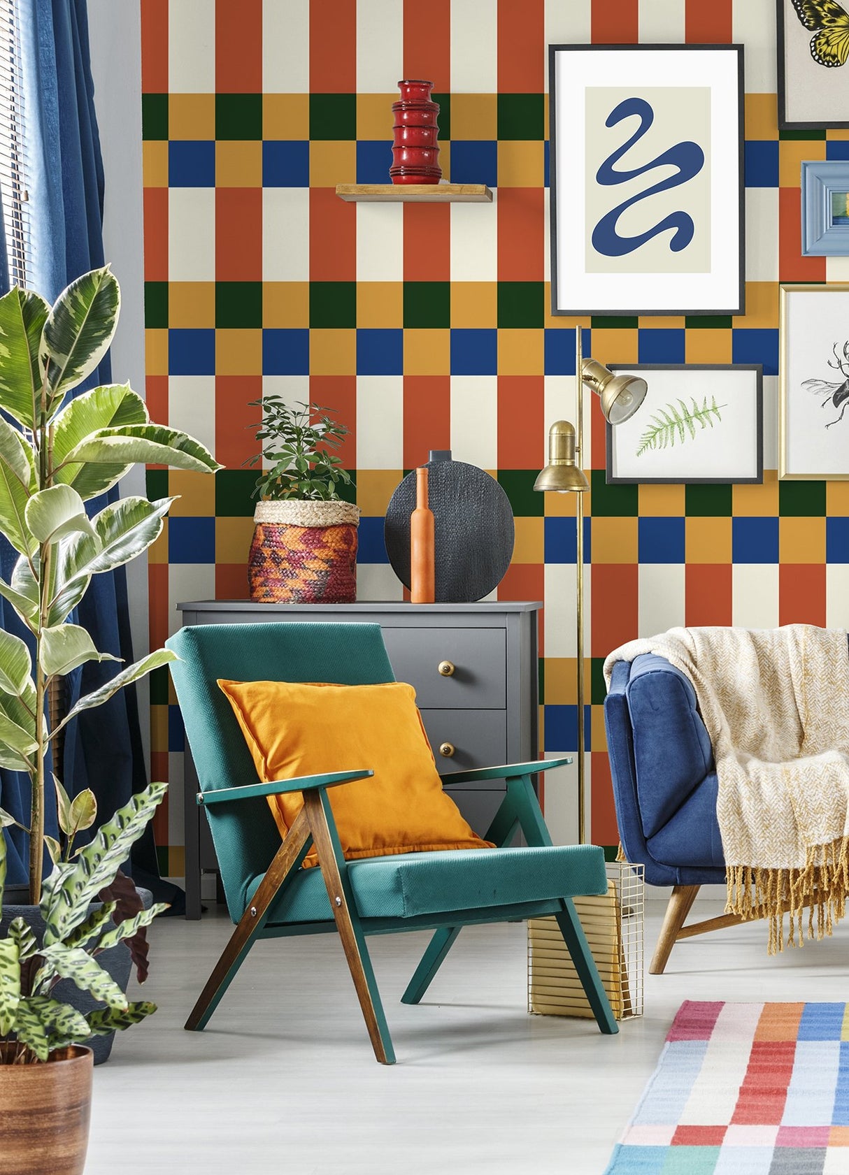 Framework Auburn Peel & Stick Wallpaper with Geometric Modern Pattern - York RMK12733PLW