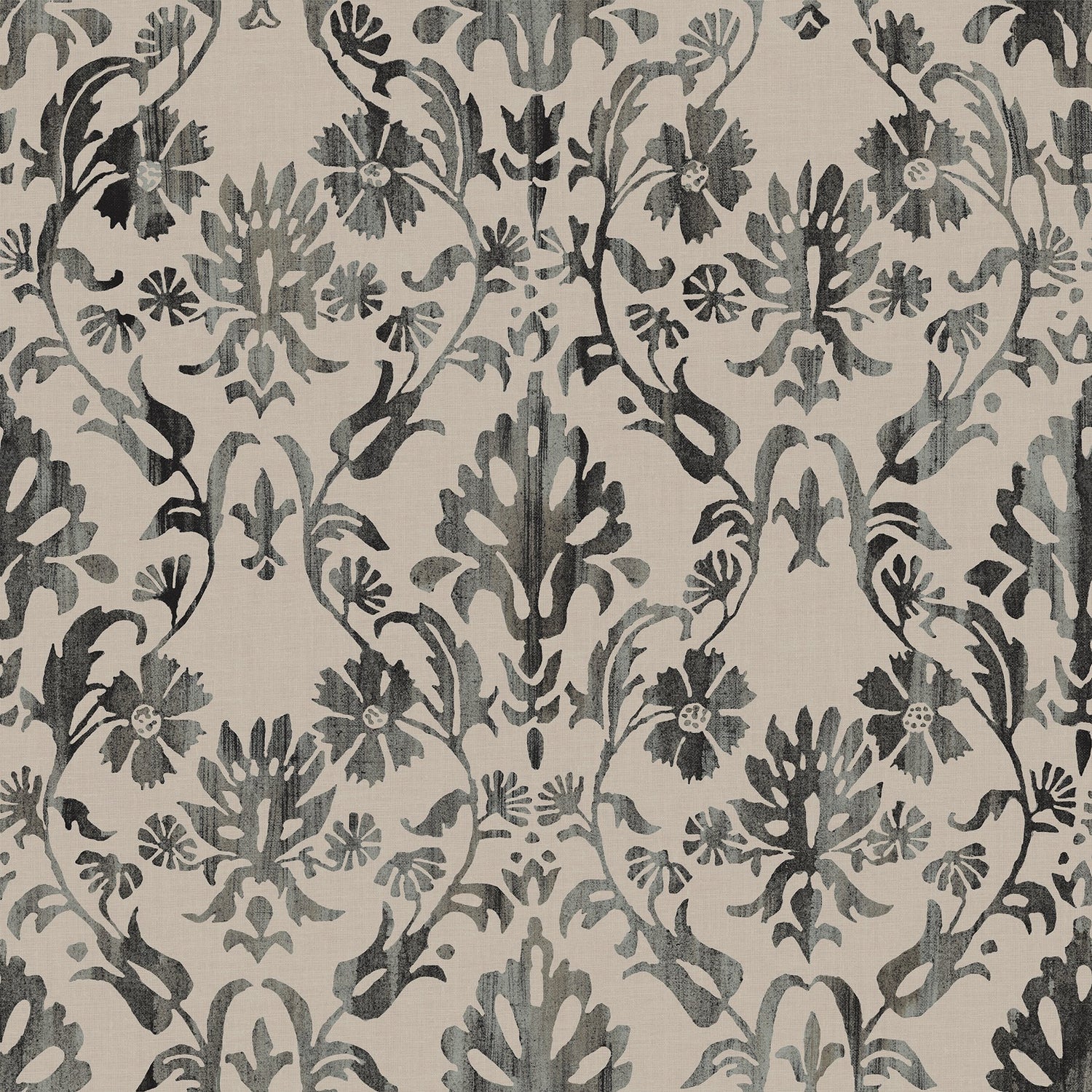 Blooming Damask Taupe Peel & Stick Wallpaper with Distressed Botanical Damask - York RMK12759PLW