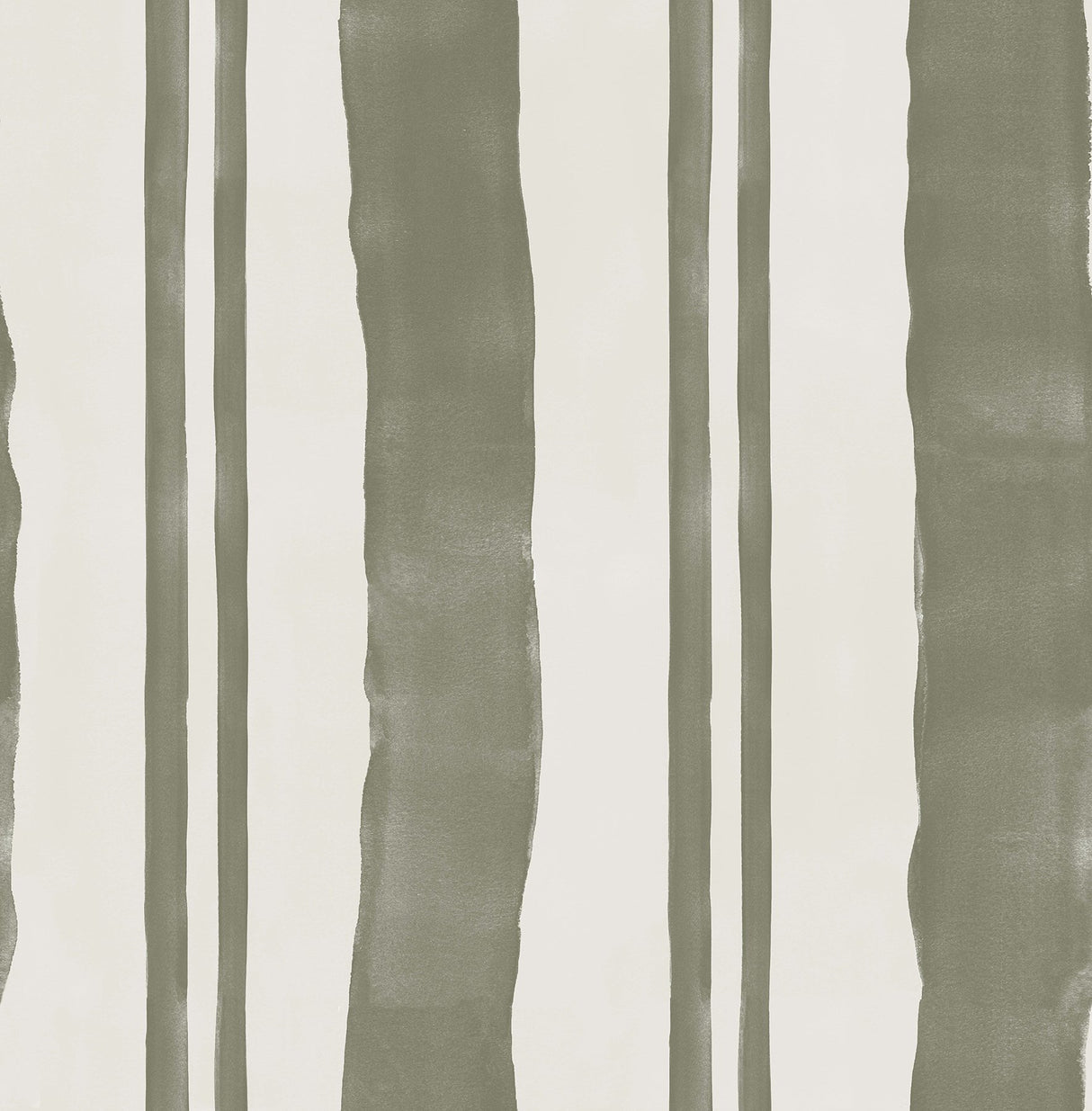 Winston Watercolor Moss Green Stripe Peel & Stick Wallpaper