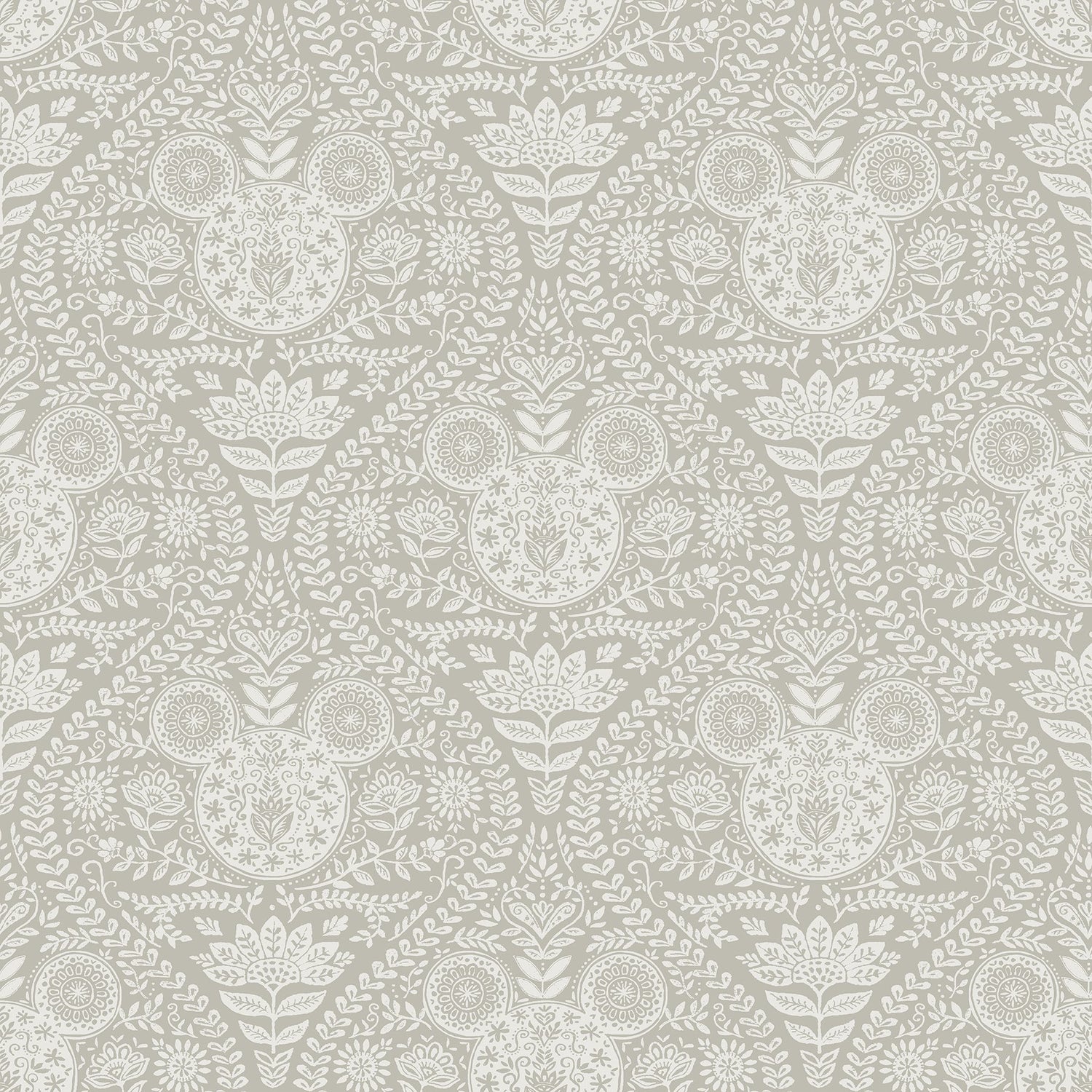 Disney Mickey Mouse Cream Block Print Ogee Peel & Stick Wallpaper - York RMK12789PLW