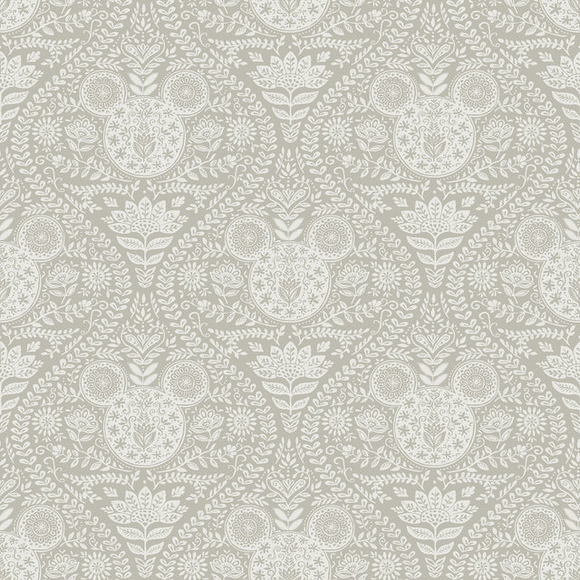 Disney Mickey Mouse Cream Block Print Ogee Peel & Stick Wallpaper - York RMK12789PLW