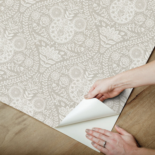 Disney Mickey Mouse Cream Block Print Ogee Peel & Stick Wallpaper - York RMK12789PLW