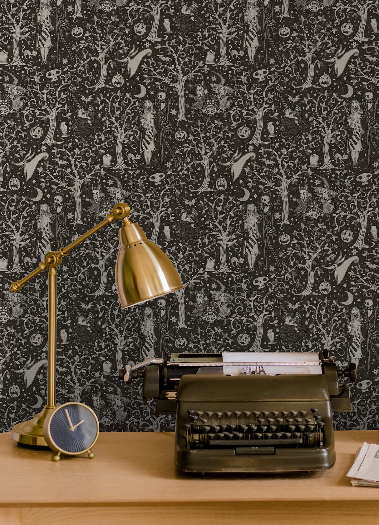 Nightmare Before Christmas Sepia Forest Toile Peel & Stick Wallpaper - RoomMates RMK12795PLW