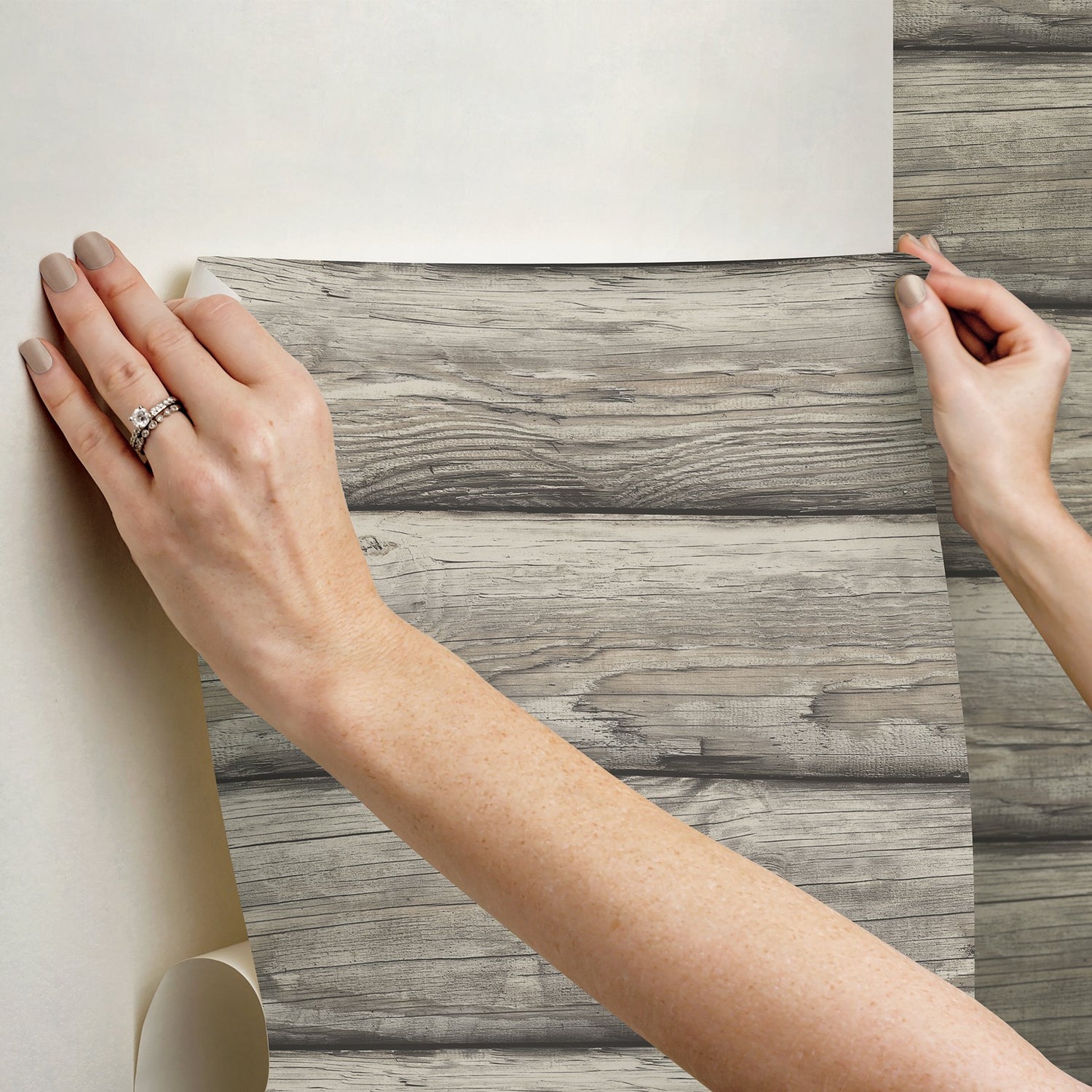 Yellowstone Bunkhouse Brown Peel & Stick Wallpaper with Wood Log Pattern, Country Style - York RMK12805PLW